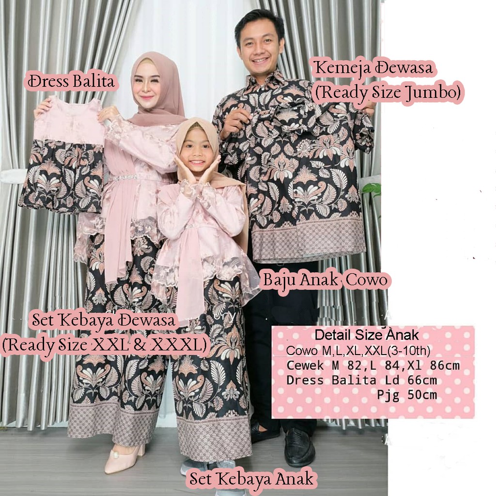 ADA JUMBO !!! Zhalfa Couple Family set Payet ceruty