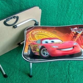 Promo meja  belajar  lipat karakter  anak tayo  poni cars lol 