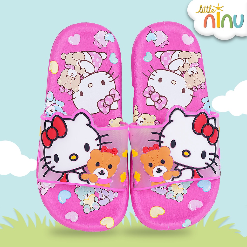 LITTLE NINU Sandal Jelly Anak Slip On Slipper Karakter Kitty