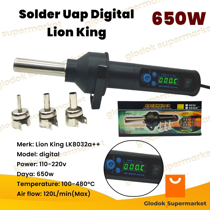 Solder Uap Digital Lion King LK8032A++ Blower Uap Portable LK 8032A++