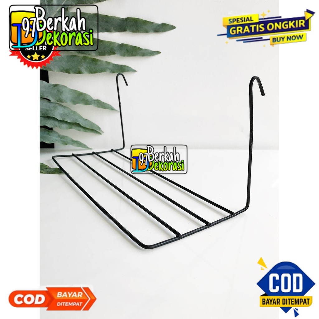 (TERMURAH) RAGAN Rak Gantung Besi Wall Grid Display Sepatu Hijang Tatak Pot Tanaman