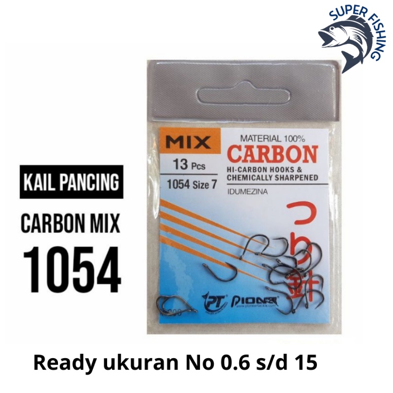 Mata Kail Pancing Mix Carbon tipe Kecil 1054 Kuat Ready Ukuran No 0.6 s/d 15