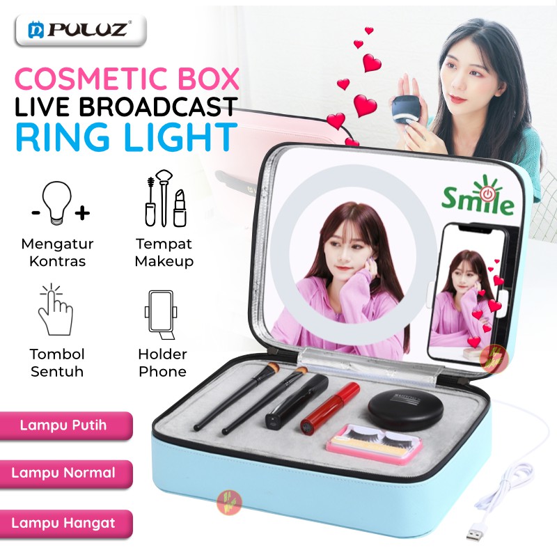 PULUZ Cosmetic Box Makeup Live Broadcast Ring Light Multifungsi