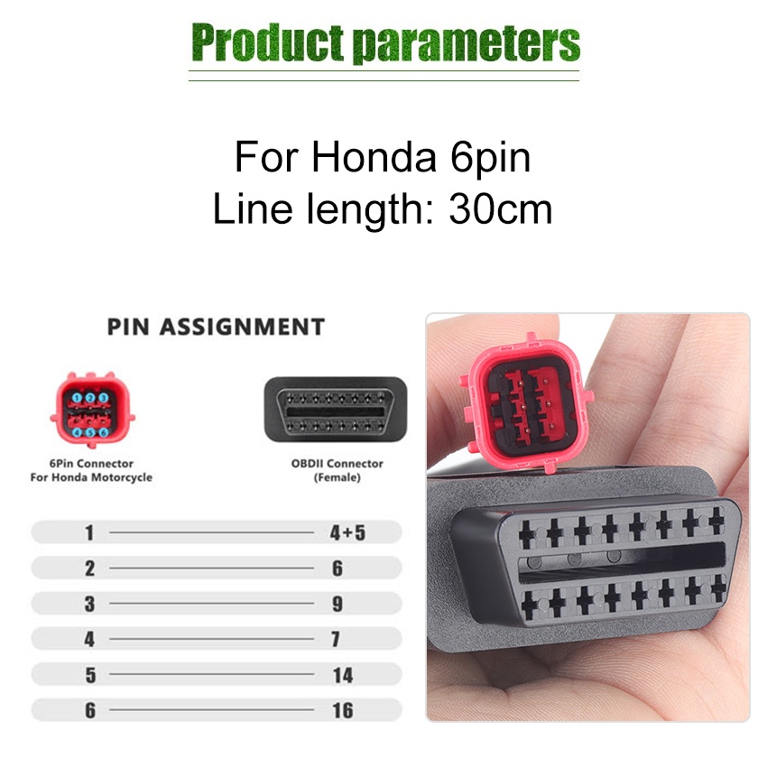 Honda 6 Pin Kabel Scan Adapter Obd2 Obd 2 Motor Obd2 To 4 Diagnostic Cable Nusa.Belanja
