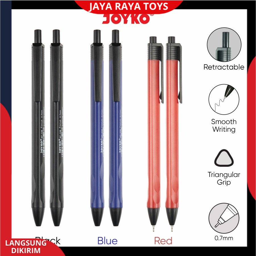 ( PROMO ) (12 pcs) PULPEN JOYKO VOCUS BP 338 / BALLPOINT PENA LANCIP JOYKO 0.7MM 1 PAK