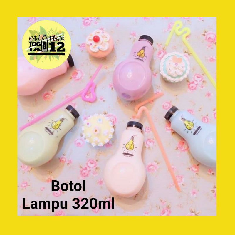 1Kg Muat 25Pcs Botol Bohlam 320ml, botol lampu 320ml, botol plastik 320ml, botol unik 320ml-2