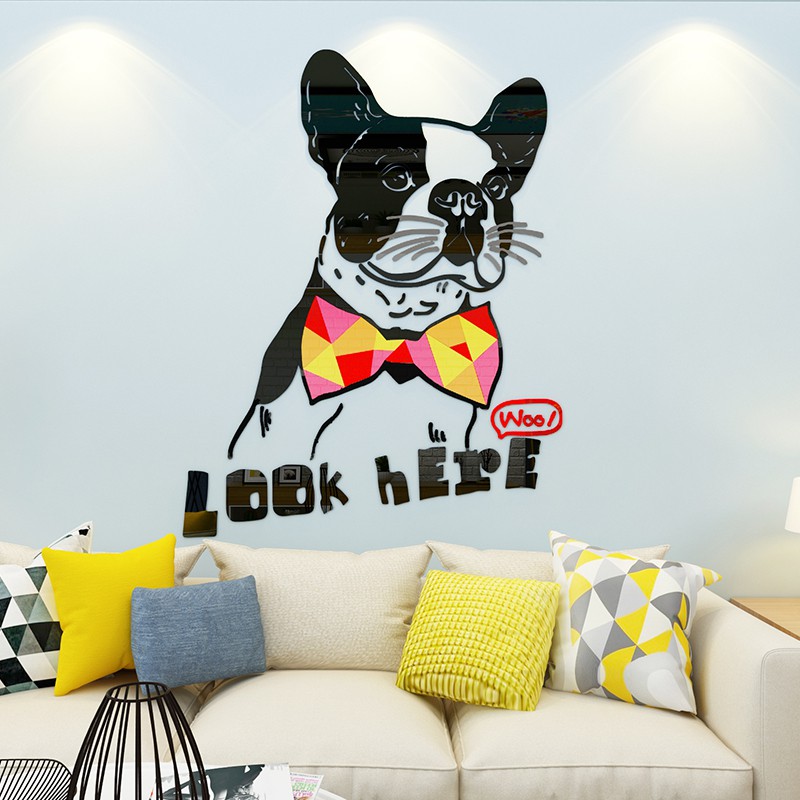 Stiker Dinding Dengan Bahan Mudah Dilepas Dan Gambar Kartun Anjing