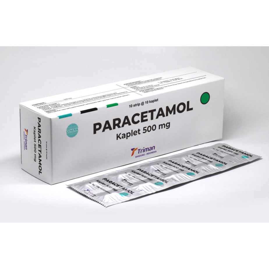 Paracetamol 500 Mg Triman BOX 100 Tablet - Obat Demam Anti Nyeri 10 Strip Parasetamol