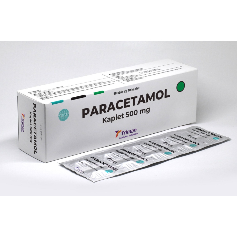 Paracetamol 500 Mg Triman BOX 100 Tablet - Obat Demam Anti Nyeri 10 Strip Parasetamol