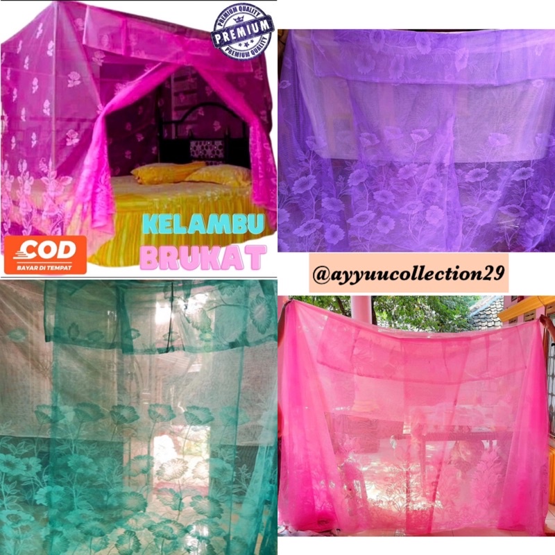 KELAMBU SUPER JUMBO 180X200 BURKAT TEBAL KOTAK GANTUNG