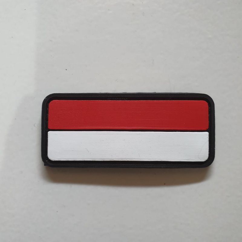 patch rubber logo bendera merah putih indonesia kecil / tempelan emblem karet velcro