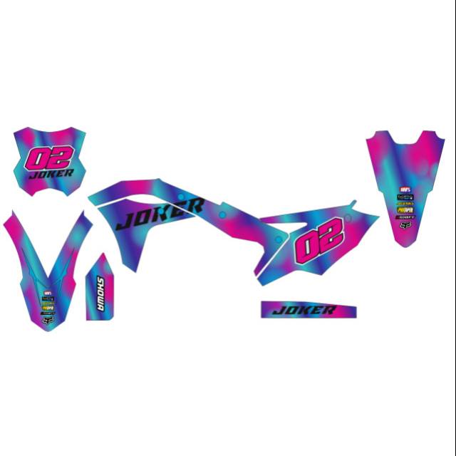 Decal KX250 KX 250 Supermoto KX450 KX 450 full body motif desain design bebas murah