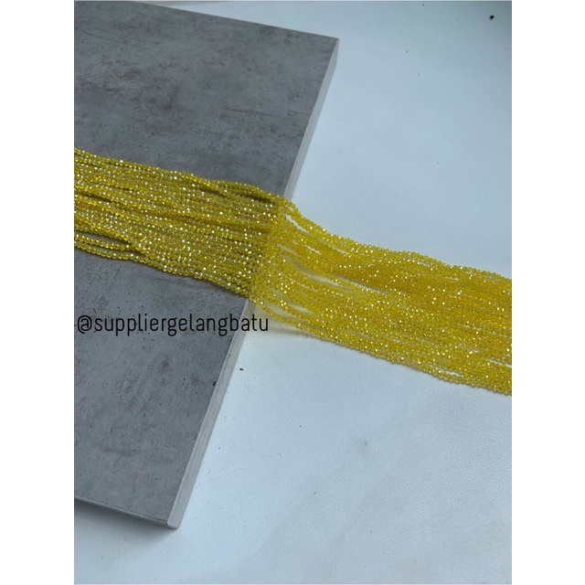 Crystal Ceko kilap 2mm yellow quartz kuarsa kuning bening kristal acc