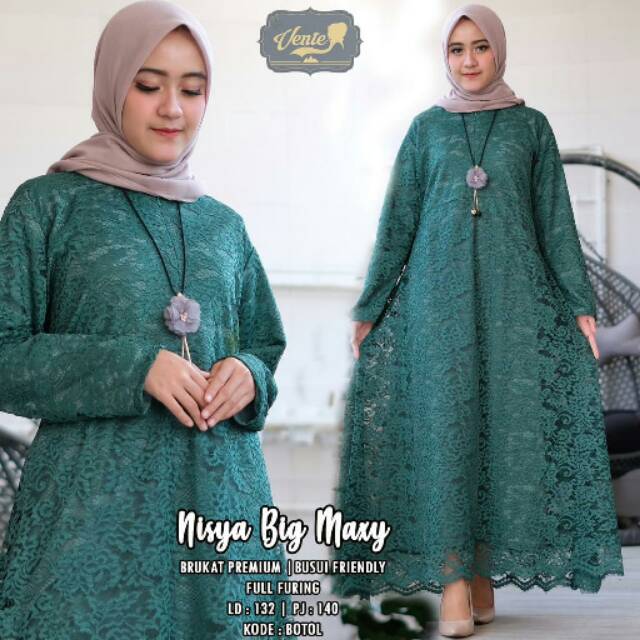 Gamis Brokat Jumbo Ld 120 140 160 Shopee Indonesia