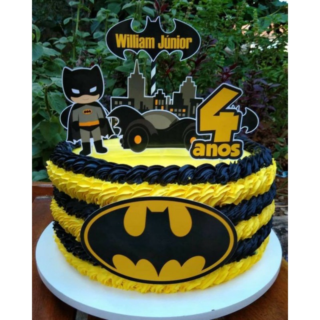 Topper cake karakter batman bisa custom nama dan ucapan