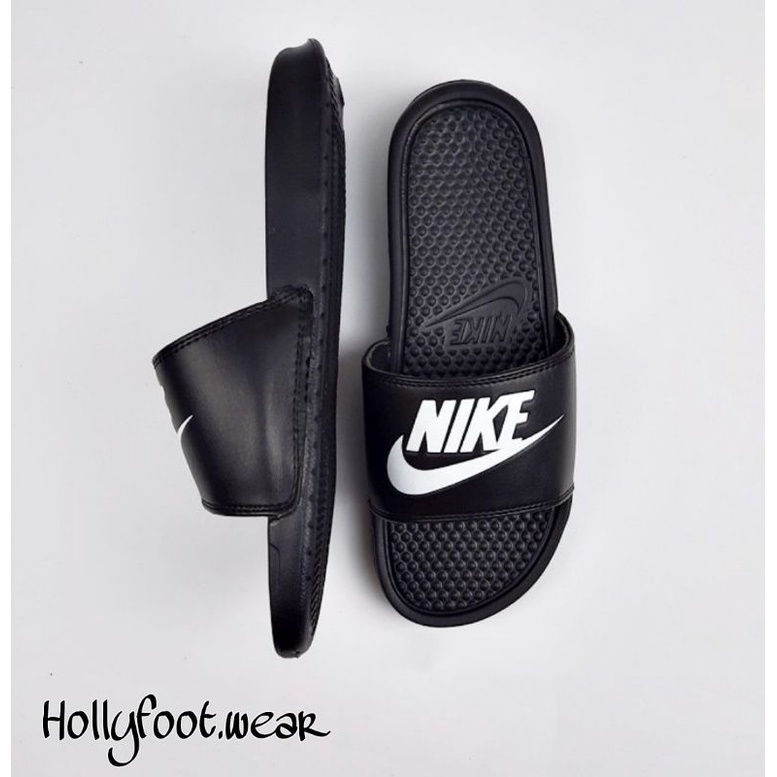 SANDAL SLIDE NIKE BENNASI WHITE / SANDAL SLOP DISTRO NIKE BENNASI PUTIH HIGHT QUALITY-2