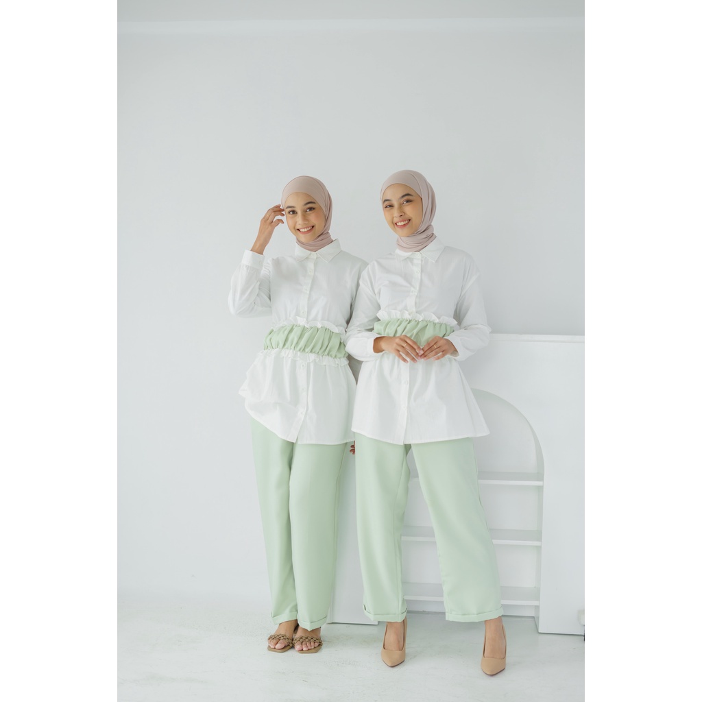 BEFAST - ZRX OOTD Setelan FILIAN / Set Kira / Oneset Wanita Keluaran Terbaru / Set Atasan Lengan Panjang+Bwahan Celana Panjang / Pakaian Casual Wanita / Oneset Polos Formal / Fashion Wanita Modis / Oneset Trendy / Termurah / Outfit Wanita Hijab