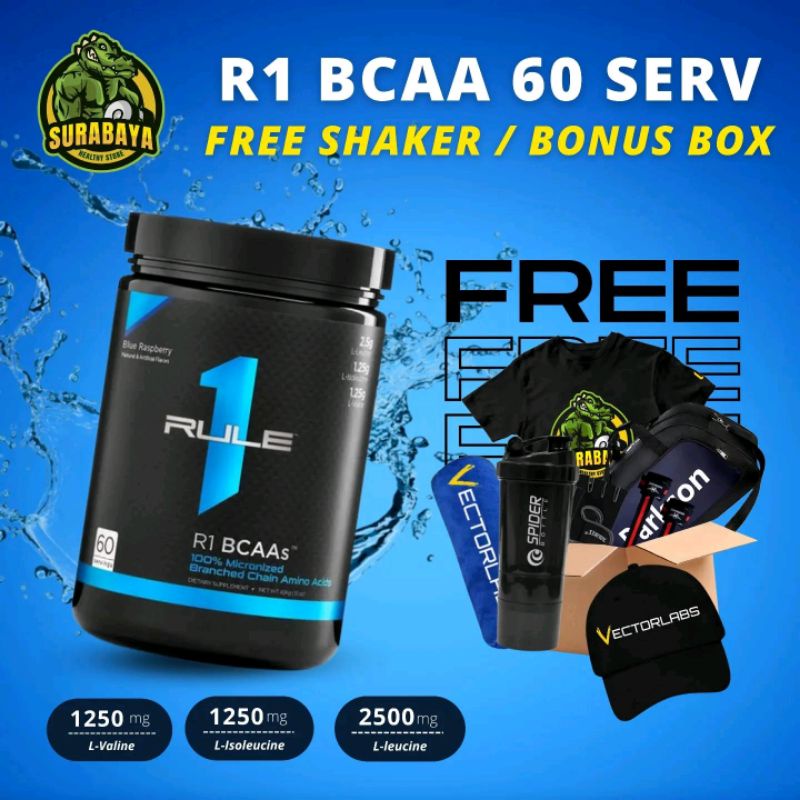 R1 RULE 1 ONE BCAA 60 SERVING SUPLEMEN FITNESS PROTEIN WHEY BCAAS RULE1 NOT XTEND 90 SERVING ON AST