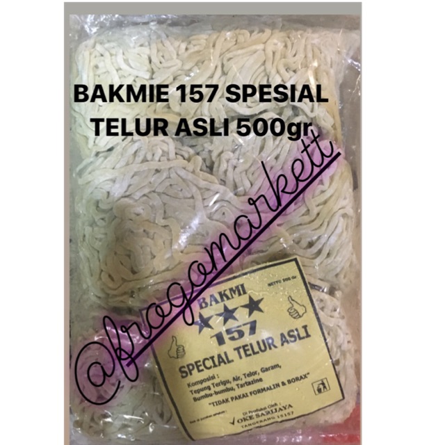 Bakmie 157 Spesial Telur Asli Gepeng / Bulat 500gr