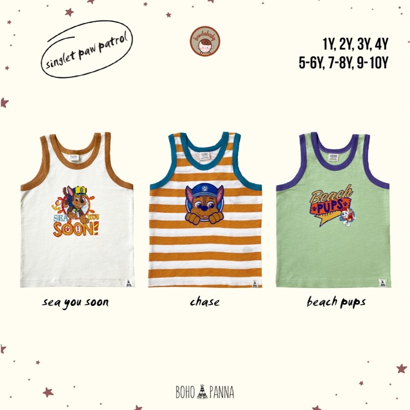 Bohopanna Singlet Paw Patrol 1-10thn / Singlet Anak