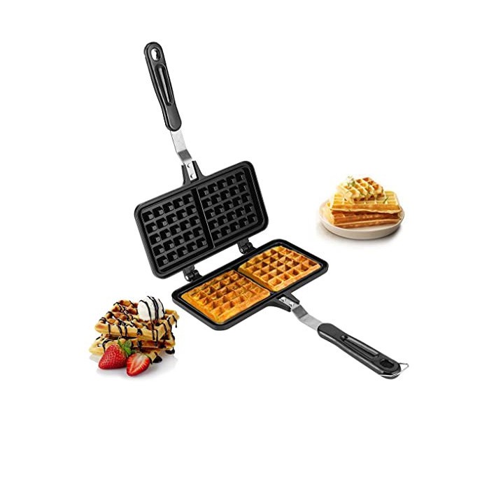 WAFFLE MAKER BELGIAN CETAKAN WAFLE MANUAL PERSEGI DOUBLE CROFFLE KOMPOR GAS CETAKAN WAFFEL WAFEL