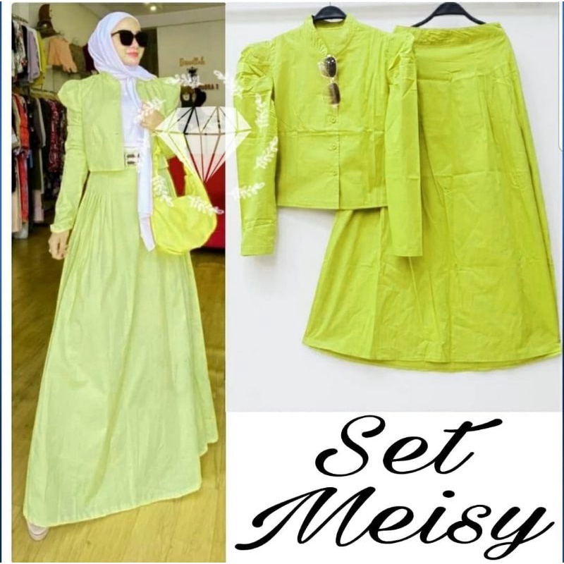 SET ROK MEISY, KATUN, GAMIS HIJAB MUSLIM, SETELAN