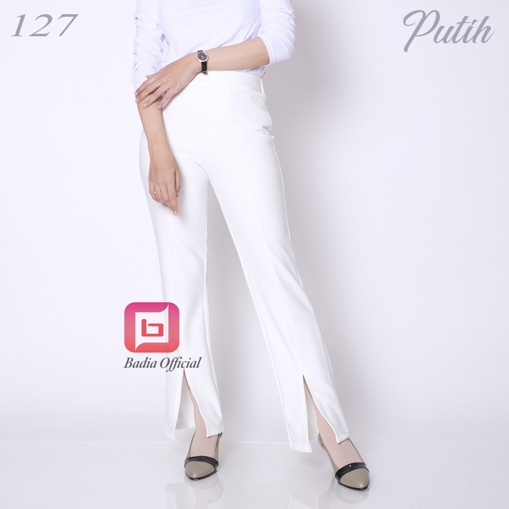 celana cutbray scuba palazzo highwaist belahan di ujung kaki wanita tinggi tebal premium