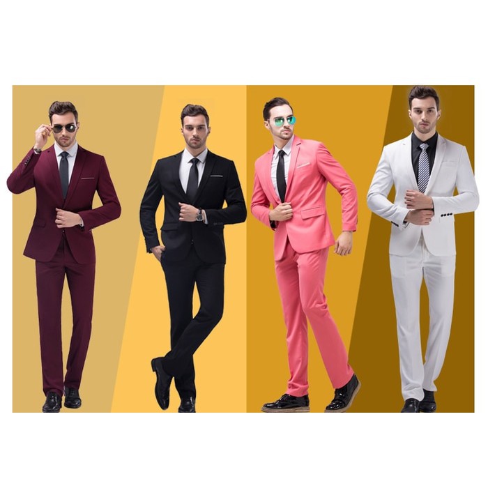 Jas Pengantin 0011216 Putih/Merah/Hitam/Pink/Biru Jas Formal