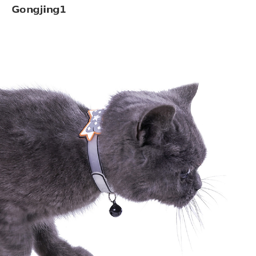 Gongjing1 Kalung Leher Anjingkucing Peliharaan Glow In The Dark Dengan Lonceng