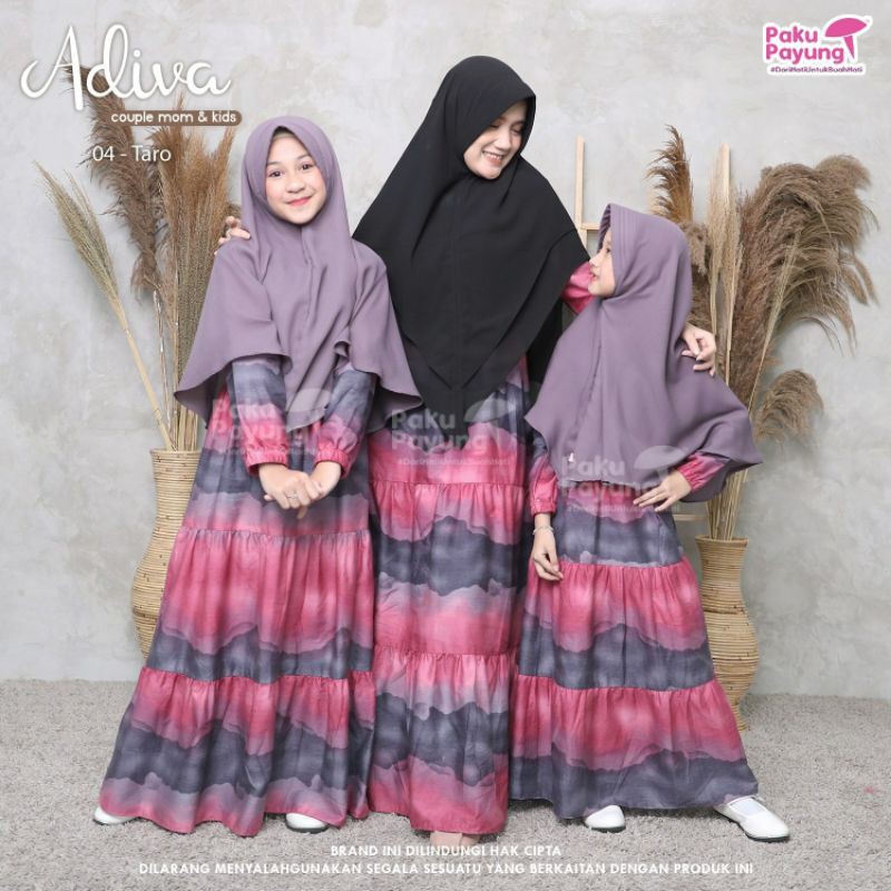 Gamis Couple Ibu Dan Anak Perempuan Adiva Series Usia 1-11tahun By Paku Payung