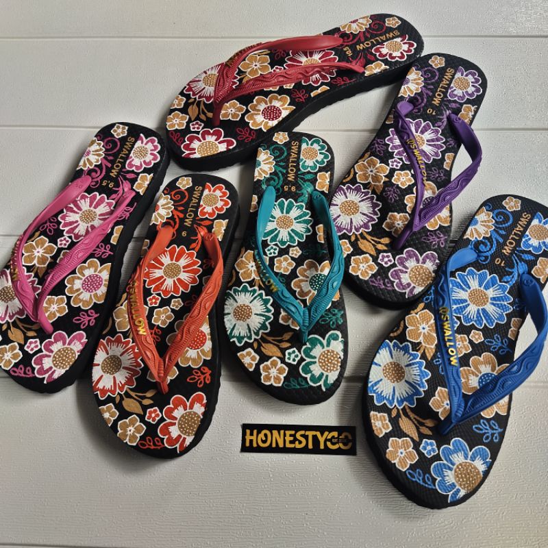 Sandal Swallow Wanita Floral Sepasang HONESTYCO