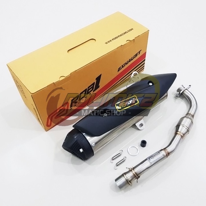 Knalpot Standar Racing Power Boom ROB1 End Cup V Carbon New Yamaha NMAX 2020 Aerox 155 Connected