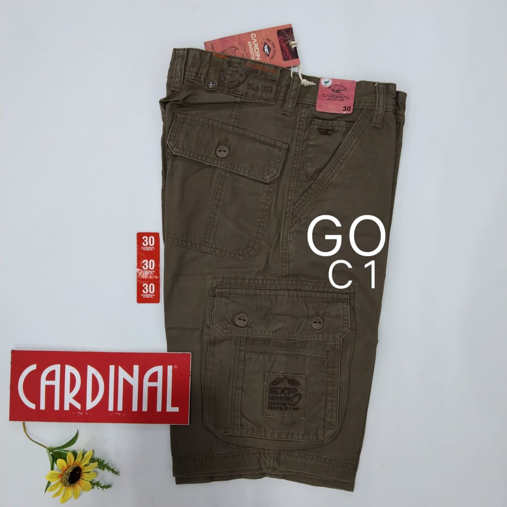 gof 30-KPL 1 CARDINAL KEMPOL CASUAL Celana Pendek Cowok Celana Kempol/Cargo Fashion Pria Bagus