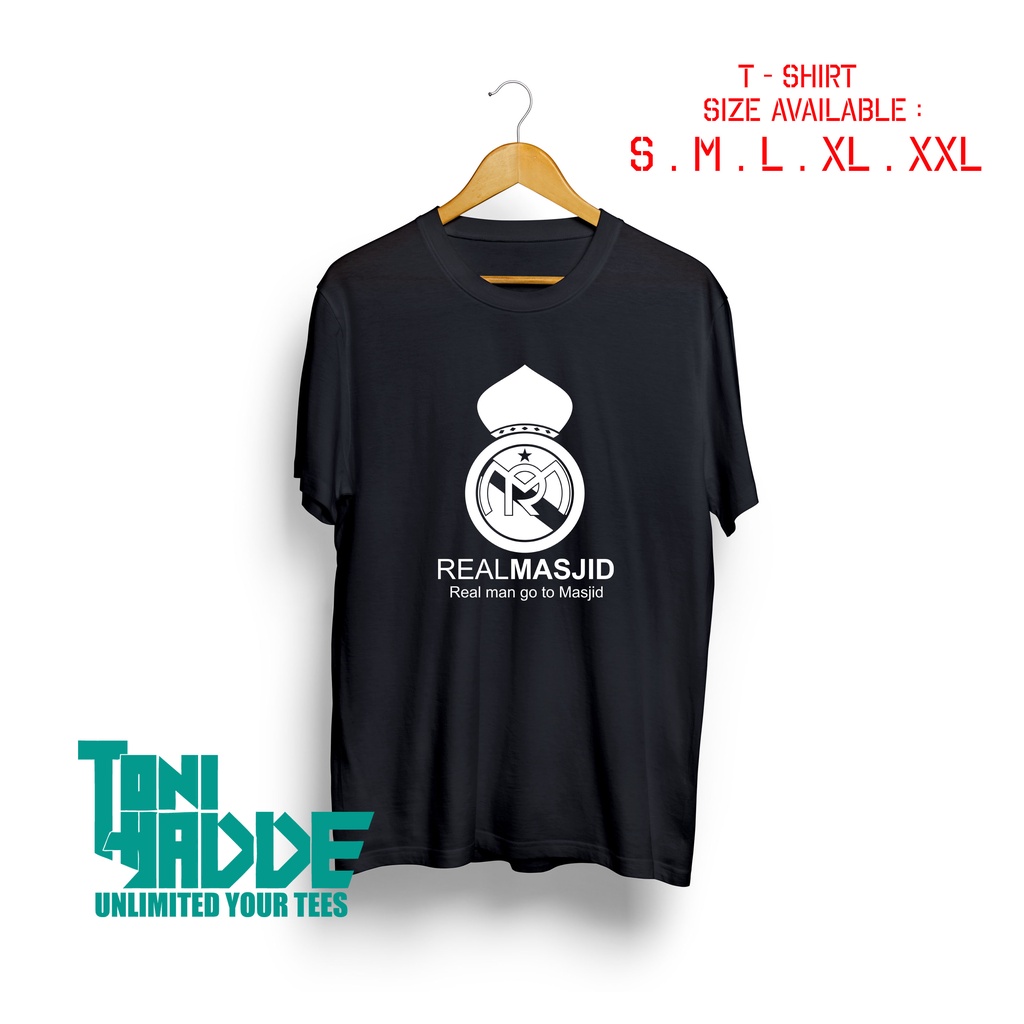 Kaos Baju REALMASJID Kaos Dakwah Muslim Pria Keren