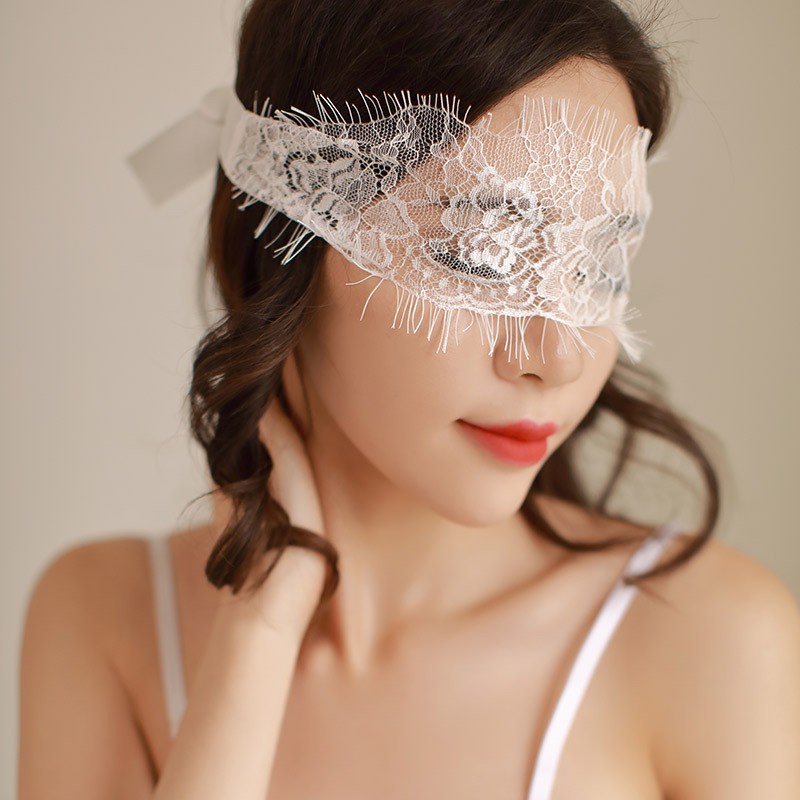 BFLA blindfold penutup mata renda lace hitam putih eyepatch lingerie