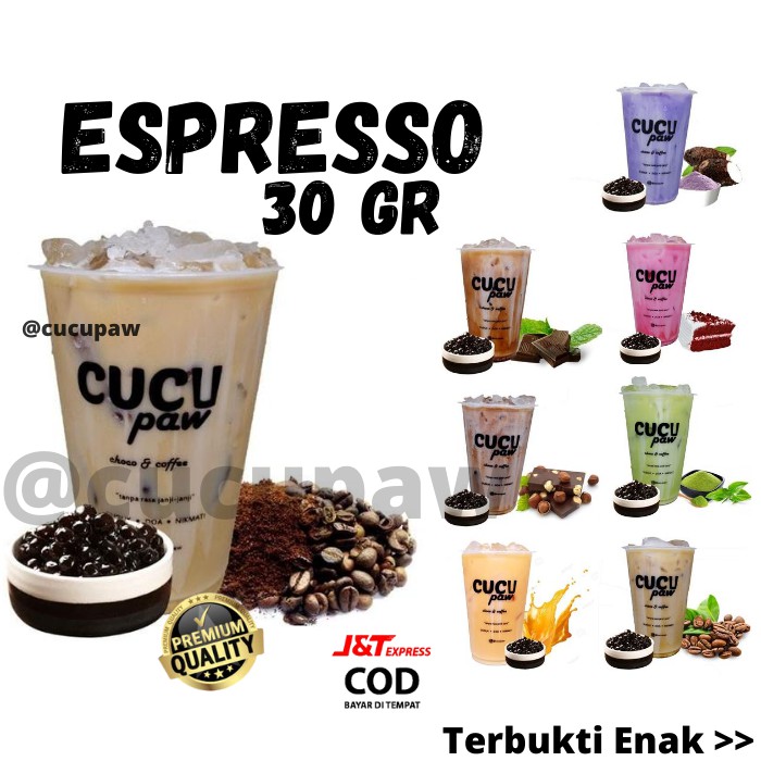 BUBUK MINUMAN COKLAT BUBUK SACHET PREMIUM KEKINIAN RASA ESPRESSO BUBBLE DRINK POWDER 30gr