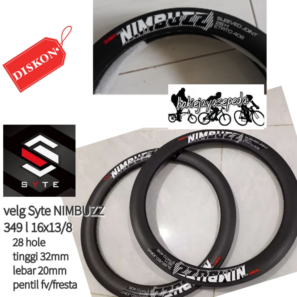 PACIFIC SYTE RIMS 16"x13/8  Velg Sepeda noris double walls 32mm 28 hole