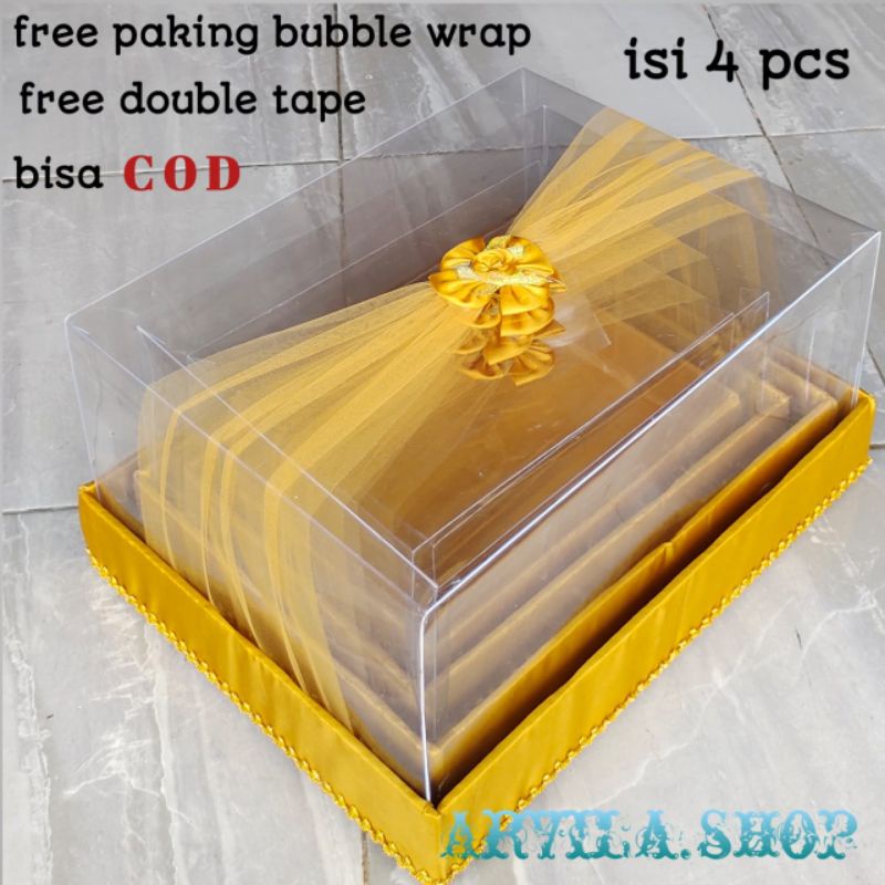 BOX KOTAK SESERAHAN HANTARAN PERNIKAHAN MIKA TILE ISI 4 KOTAK PARCEL SESERAHAN