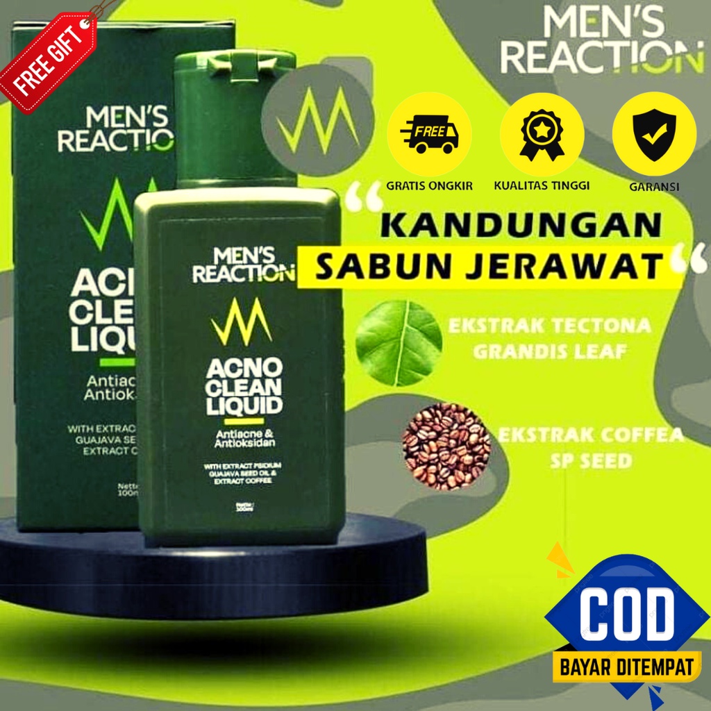 KIRIM HARI INI Sabun jerawat MENS REACTION Acno Clean Anti Bakteri Pembersih wajah