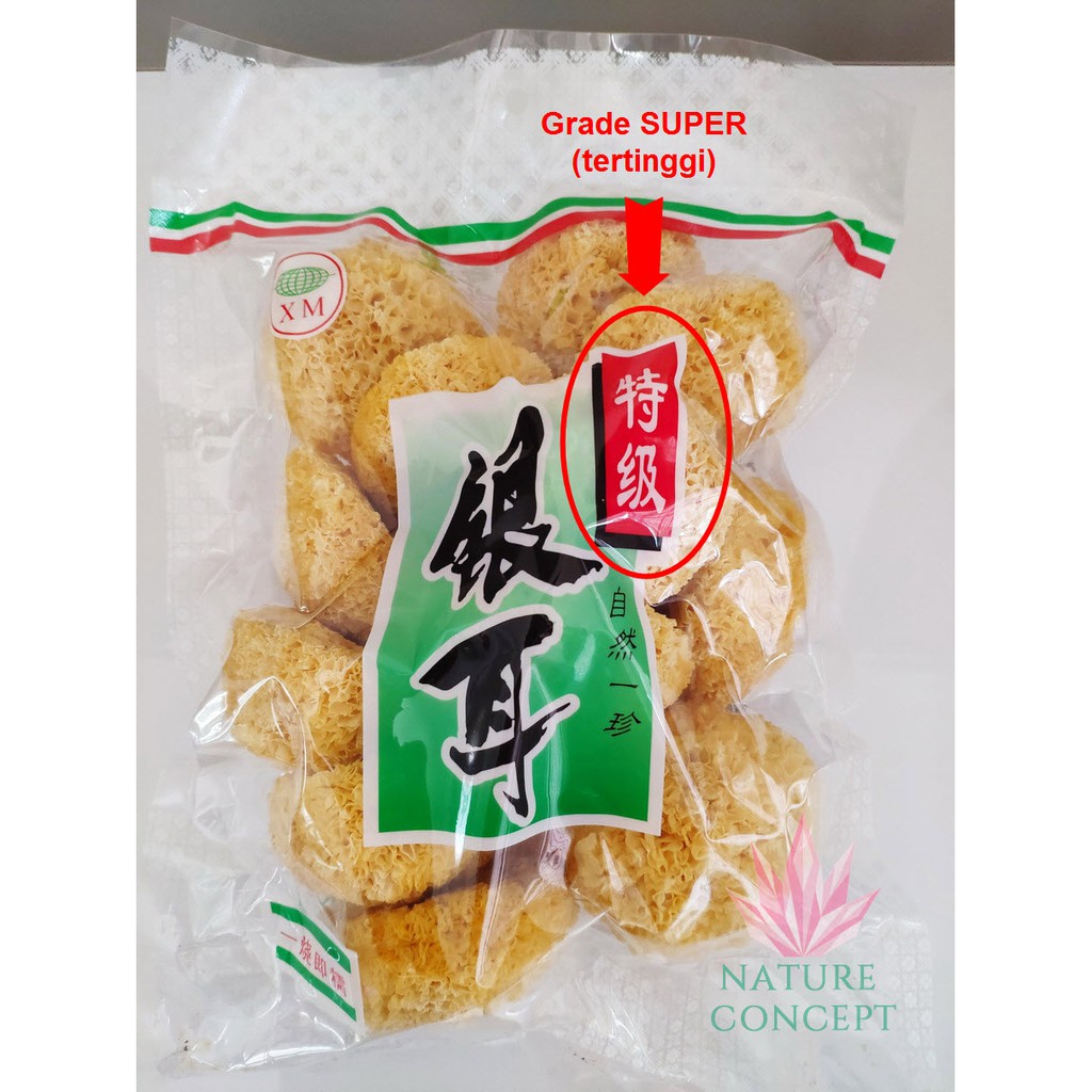 White Fungus Jamur Putih Salju Yin Er kualitas SUPER Terbaik (PADAT) 250 500 Grams