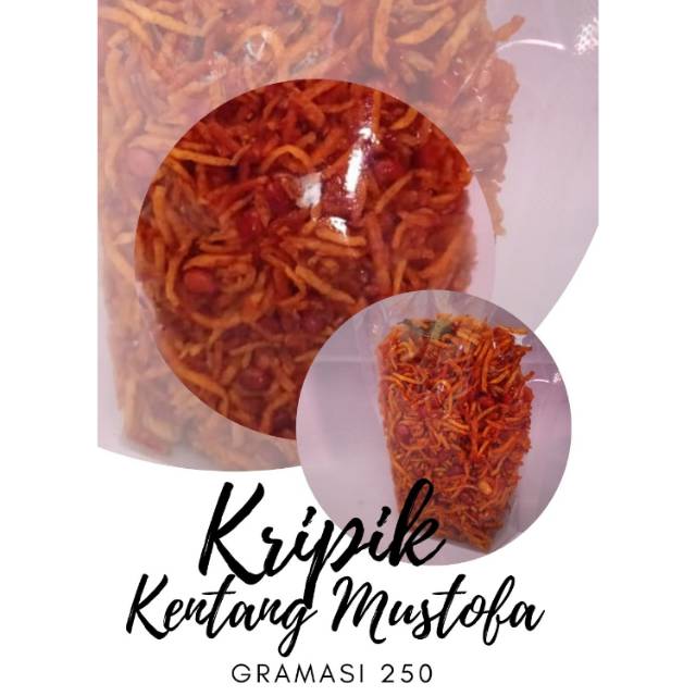 

Afthan Snack Keripik kentang mustopa pedas manis gurih renyah 250gr