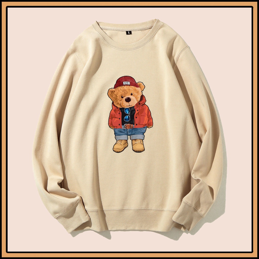 CALVIERO SHOP - BAJU SWEATER WANITA ATASAN BEAR RED  SWEATER DEWASA BRAND ANIME SWEATER HODDIE FASHION CITAYEM SCBD FASHION WEEK FASHION VIRAL TIKTOK