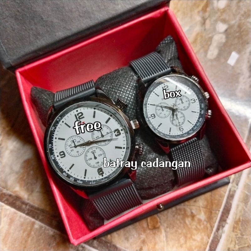 cod jam couple jam tangan couple tali karet