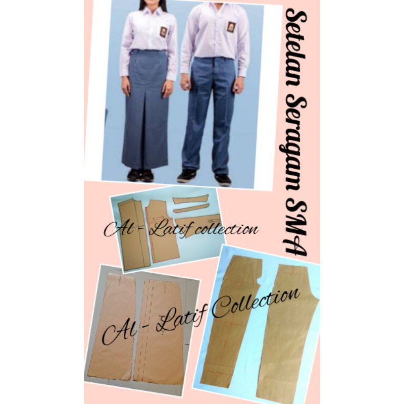 pola instan / pola jiplak SETELAN SERAGAM SMA