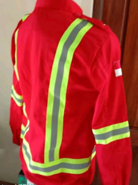 SERAGAM BAJU SAFETY HSE MERAH SCOTLIGHT DOBLE LEBAR