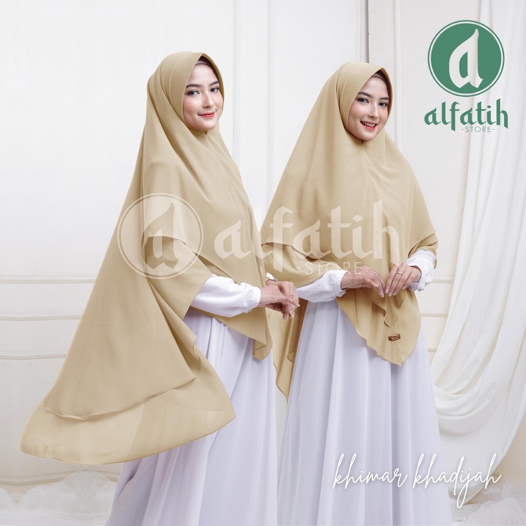 Syari Khimar hijab jilbab kerudung Khadijah ceruty babydoll khimar 2 layer ceruty baby doll hijab khimar syari ped 2 layer