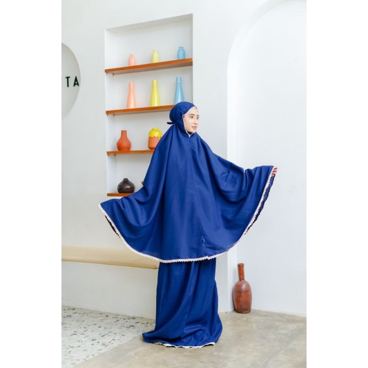 Mukena Traveling Katun Premium // Mukena AISHA Renda Rajut Tas Serut