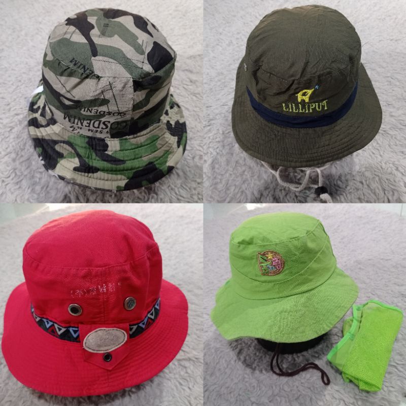 topi bucket rimba outdoor dunung cewek cowok bekas original second preloved