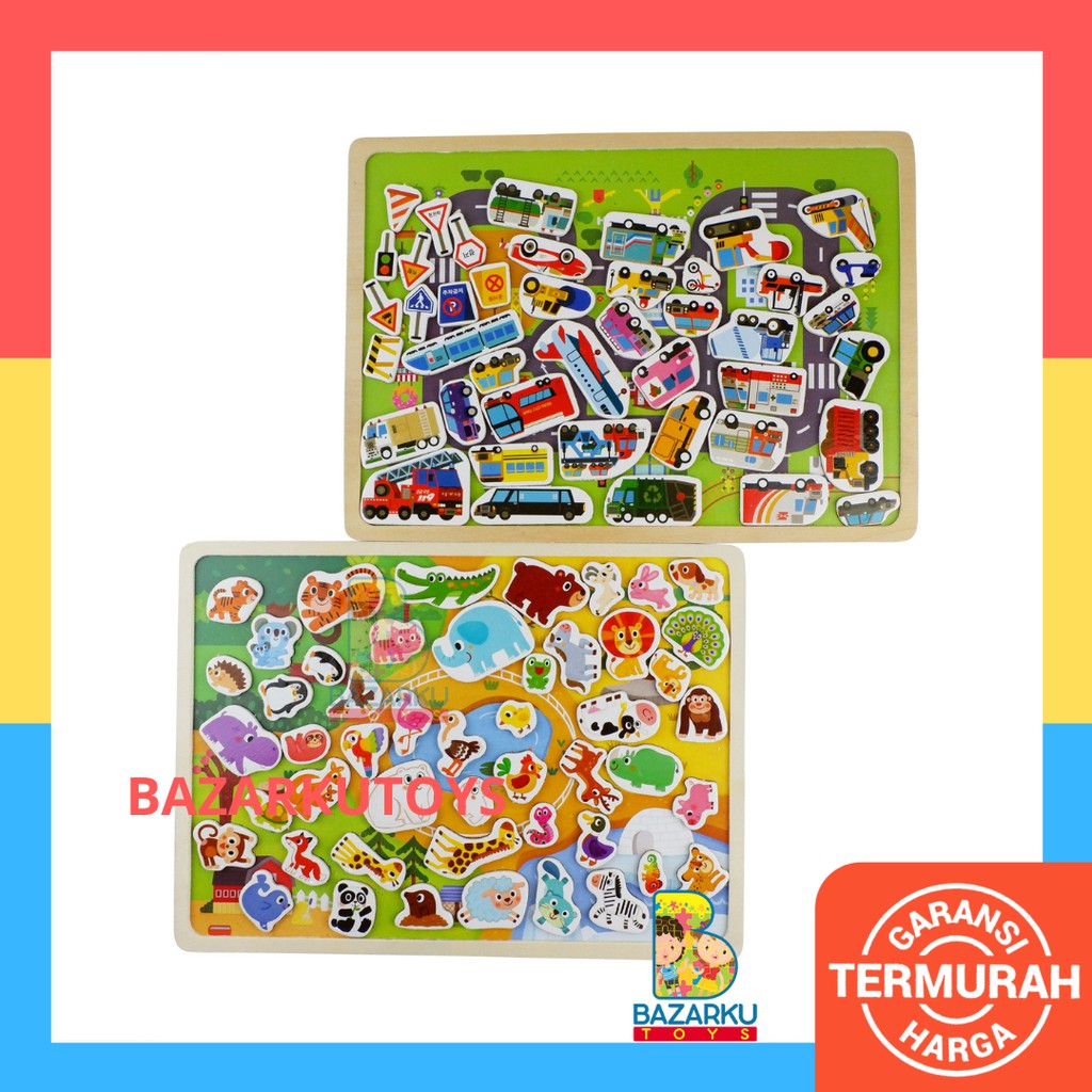 Puzzle Magnet Besar Premium Wooden Puzzle Anak Puzzle Kayu Mainan kayu Wooden Toys  189-8