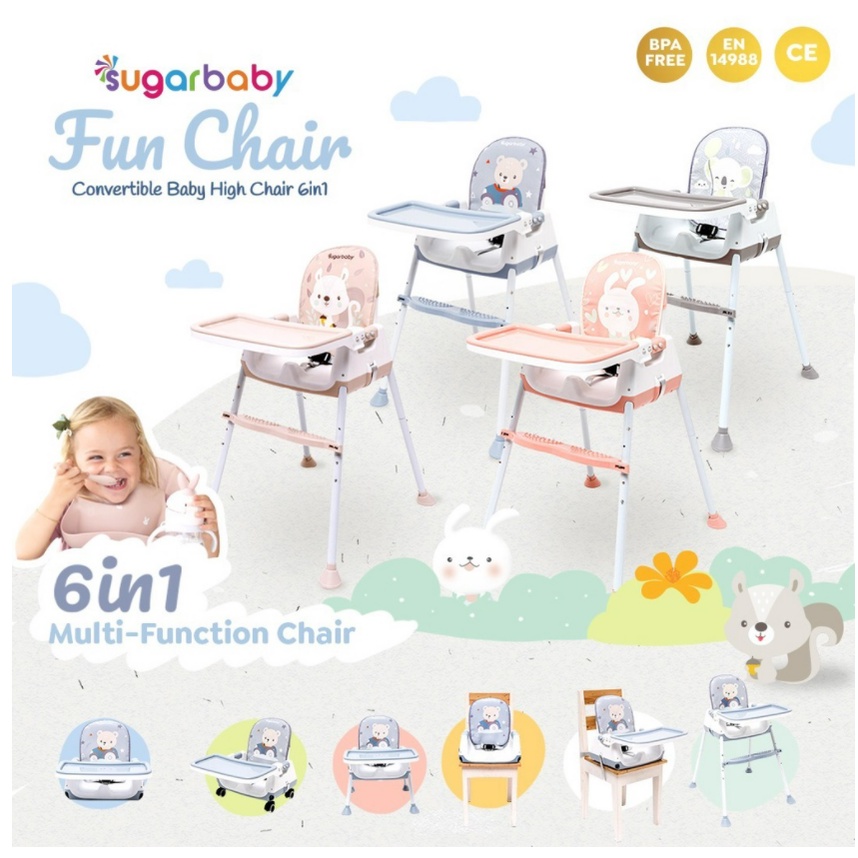 Sugar Baby Fun Chair (Convertible Baby High Chair 6in1) CBKS